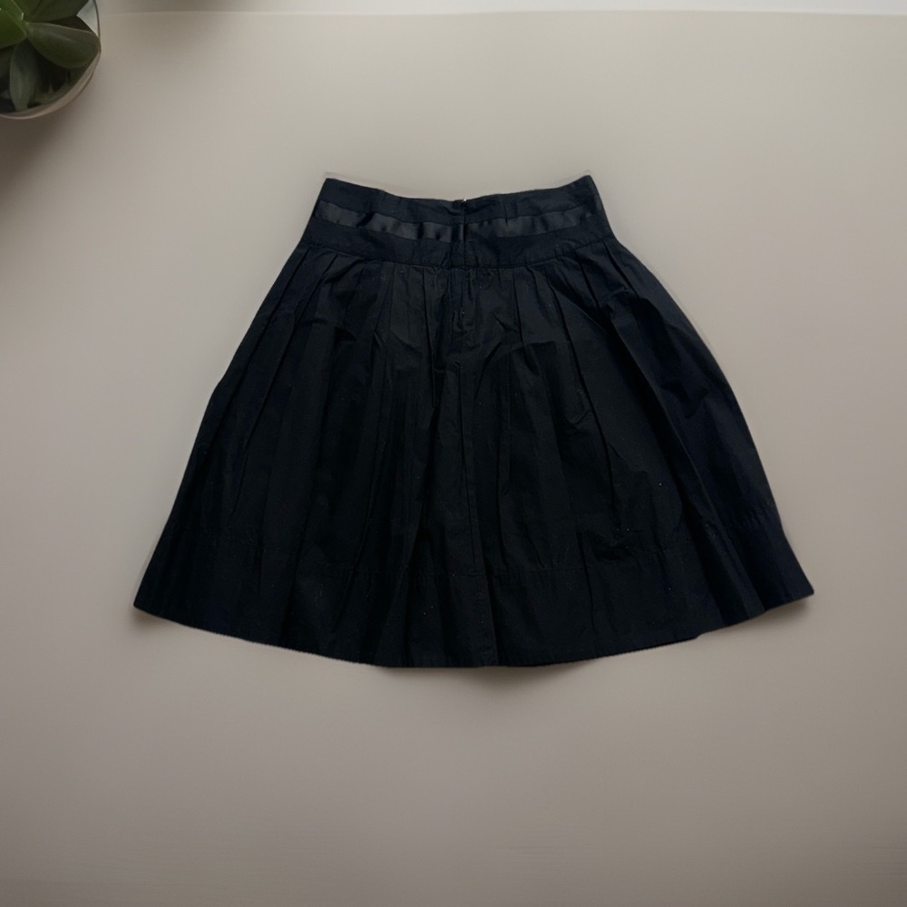 Elegant Pleated Black A-Line Skirt